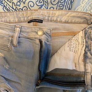 Distressed American Eagle Super High Waisted Jeans